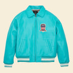 Turquoise Leather Bomber Avirex Jacket - Original Avirex Jacket
