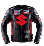 New Suzuki Motorbike Jacket Red Suzuki Motorcycle Leather Racing Jacket