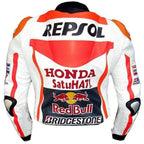 New Men's Racing Motorcycle Cowhide Genuine Leather Jacket