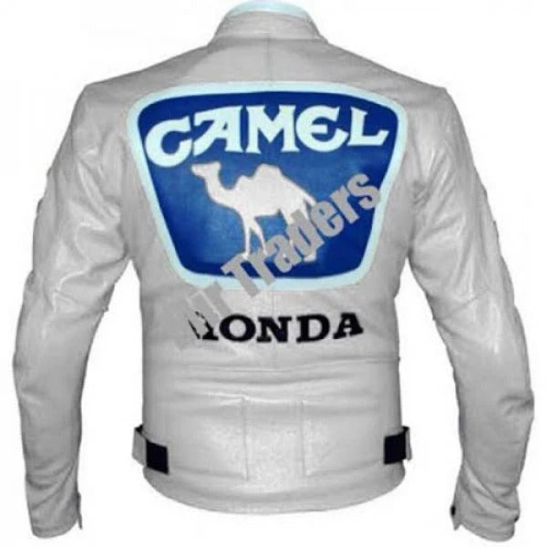 Max Biaggi Camel Honda Motorcycle Leather Motogp Jacket