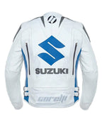 New Motul White Suzuki Leather Racing Jacket