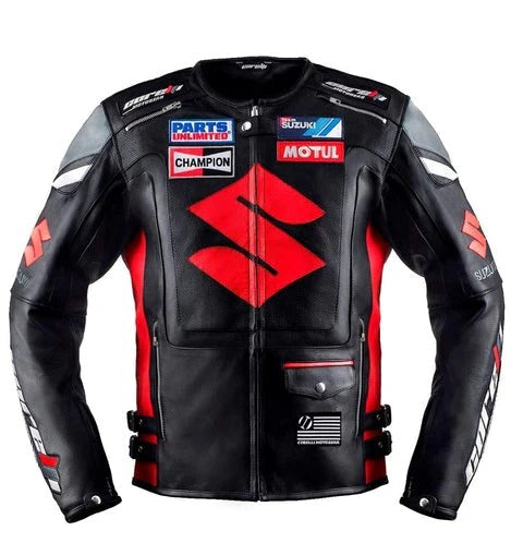 Red Suzuki Motorbike Racing Jacket