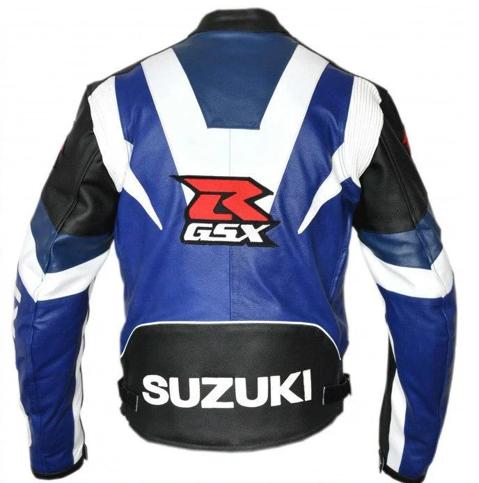 Trending Suzuki Gsxr Motorcycle Blue Leather moto Jacket