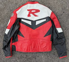 Yamaha Red Motorcycle Jacket Cowhide Riding Leather Jacket