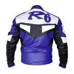 Yamaha R6 Motorcycle Jacket CE Armors Cowhide Leather Biker Jacket