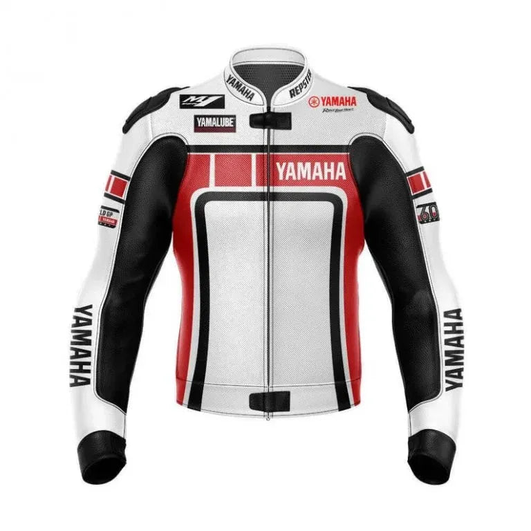 Yamaha Racing Motorcycle Jacket Riding Gear Genuine Cowhide Leather Jacket On Sale