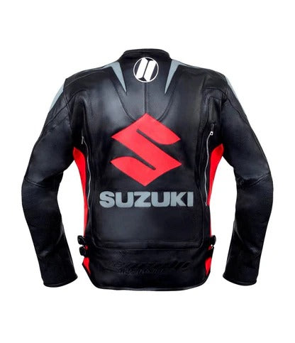 New Suzuki Motorbike Jacket Red Suzuki Motorcycle Leather Racing Jacket