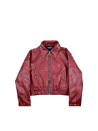 Ironbite Jacket – Burgundy Studded Cropped Boxy Fit  Jacket I XOVRA