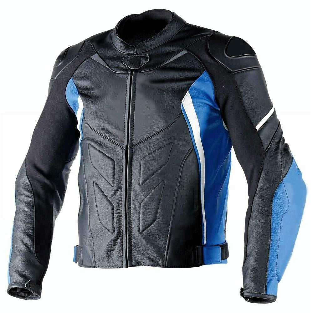 MEN ZAXW MOTORCYCLE LEATHER RACING JACKET