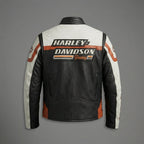 Men’s Limited Edition Leather Racing Jacket – Contrast Panel Moto Style