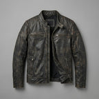 Men’s Harley-Davidson Style Heritage Embossed Leather Biker Jacket