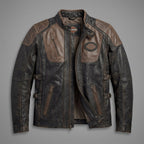 Men’s Harley-Davidson Style Eagle Wing Leather Biker Jacket