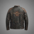 Men’s Harley-Davidson Style Eagle Wing Leather Biker Jacket