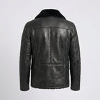 Men’s Black B3 Shearling Bomber Jacket – Premium Sheepskin Aviator Coat