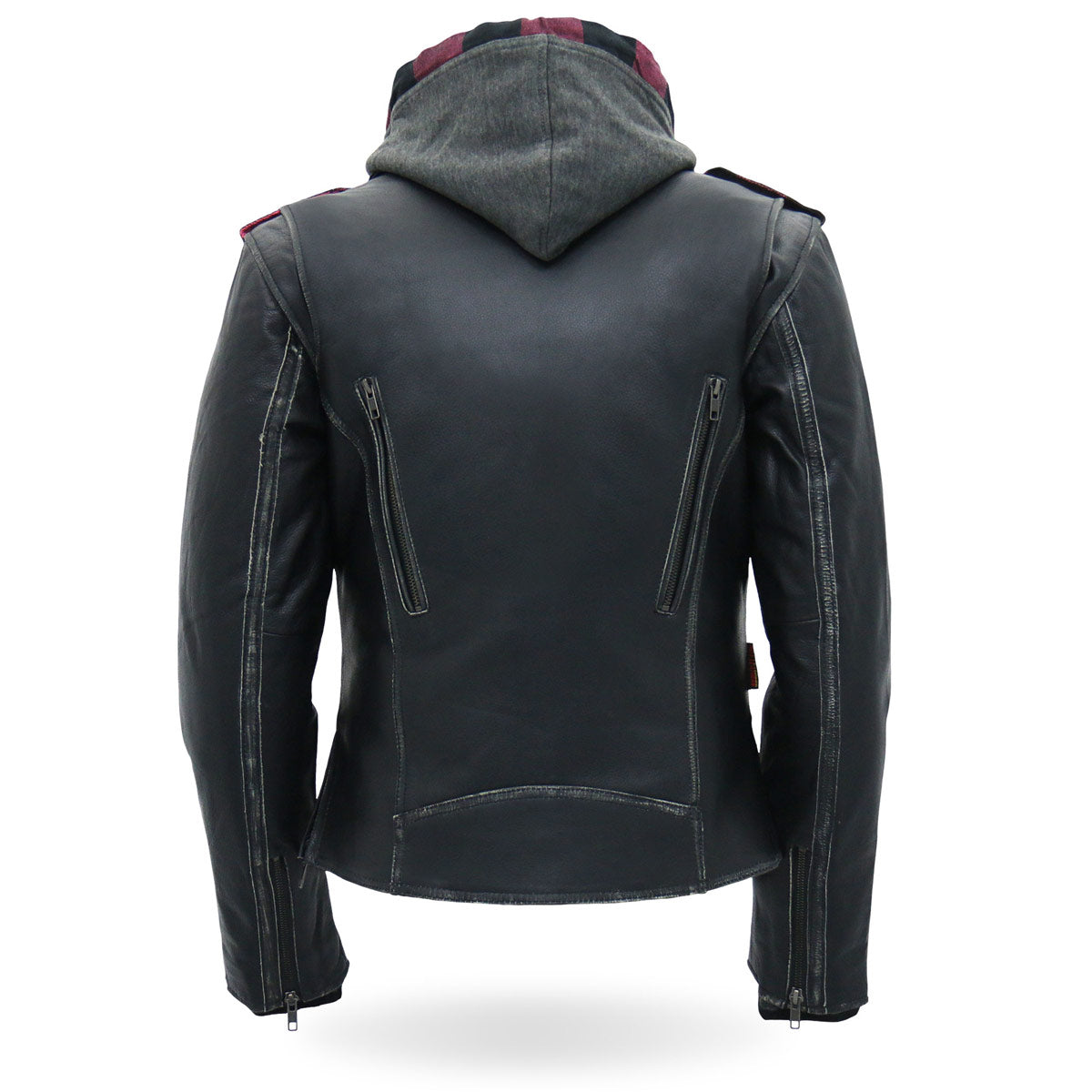 Hot Leathers Ladies Double Take Black Leather Motorcycle Jacket - JKL1033
