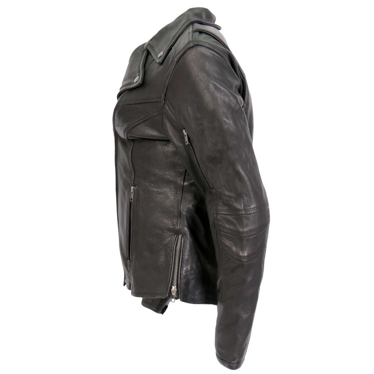 Hot Leathers Ladies Vent Line Black Leather Motorcycle Jacket - JKL1034