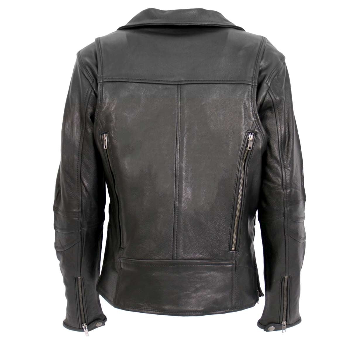 Hot Leathers Ladies Vent Line Black Leather Motorcycle Jacket - JKL1034