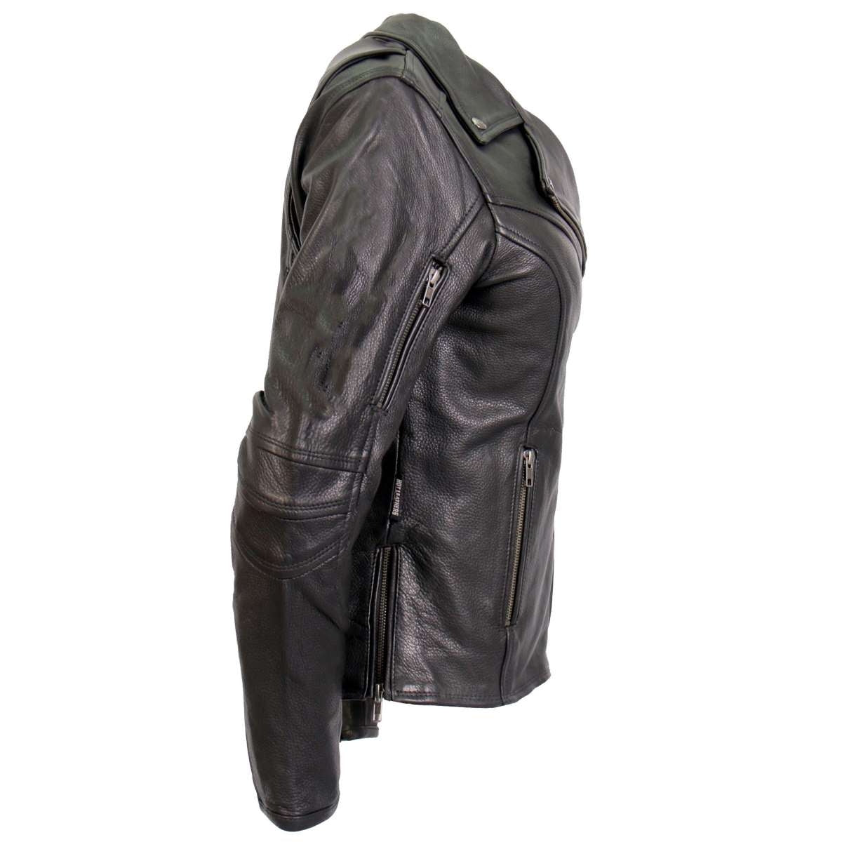 Hot Leathers Ladies Vent Line Black Leather Motorcycle Jacket - JKL1034