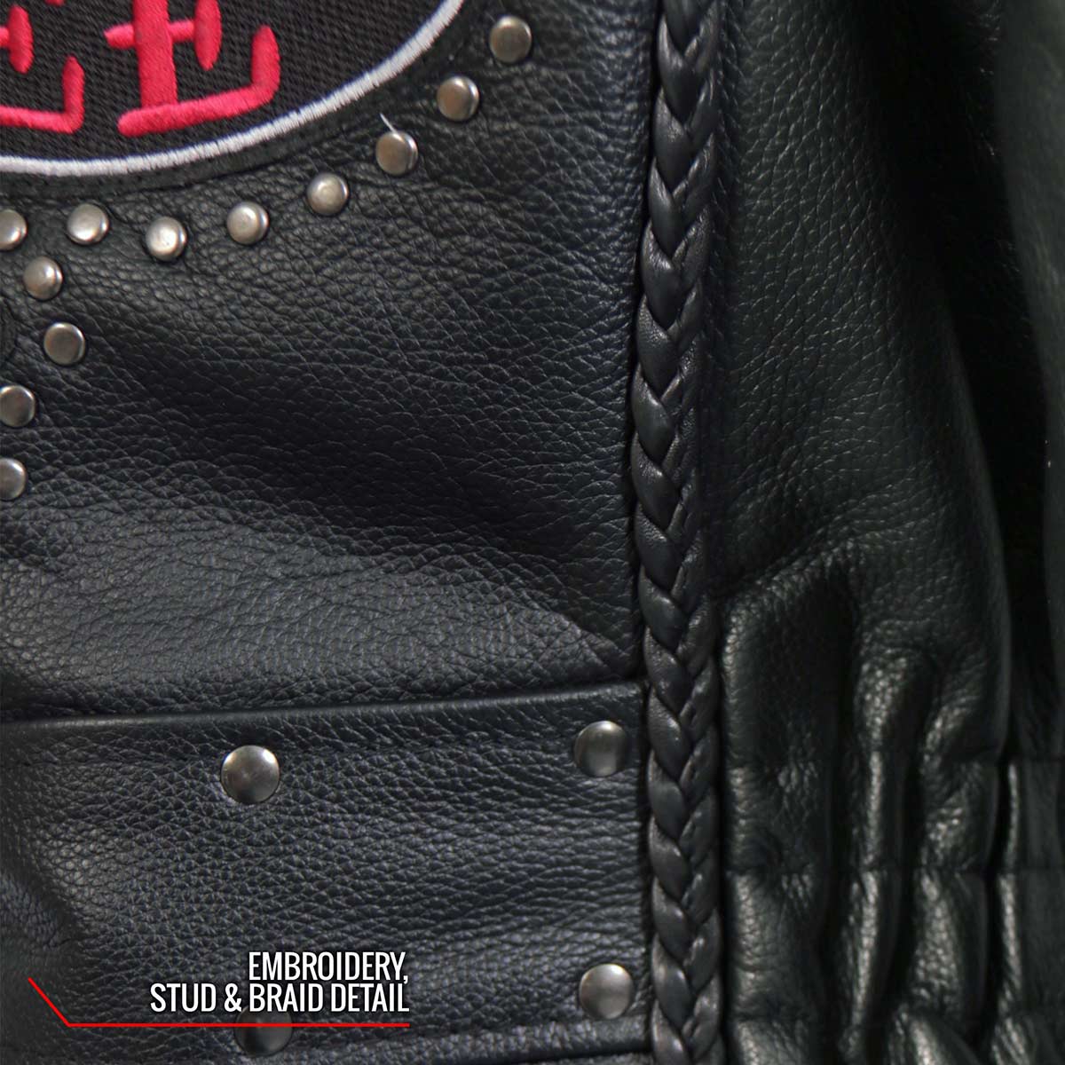Hot Leathers Ladies Forever Free Black Leather Motorcycle Jacket - JKL2001
