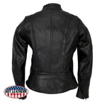 Hot Leathers JKL5002 USA Made Ladies Clean Cut Black Leather Jacket