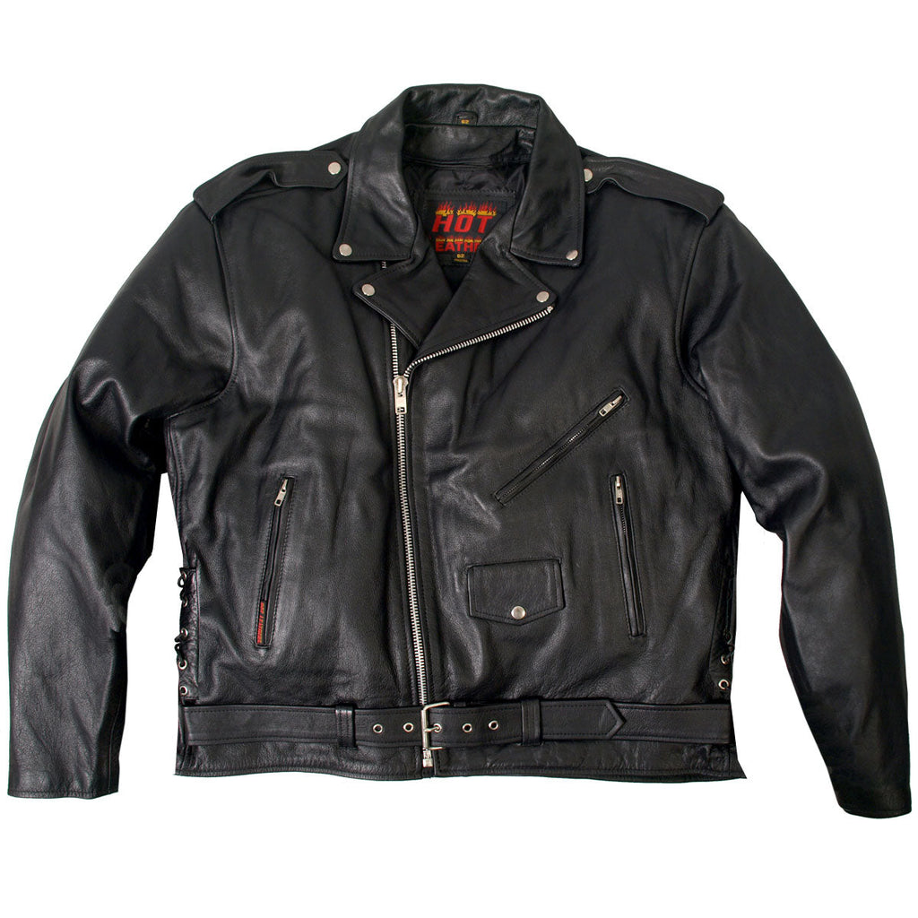 Hot Leathers Men's Old Guard Leather Motorcycle Jacket - JKM1002