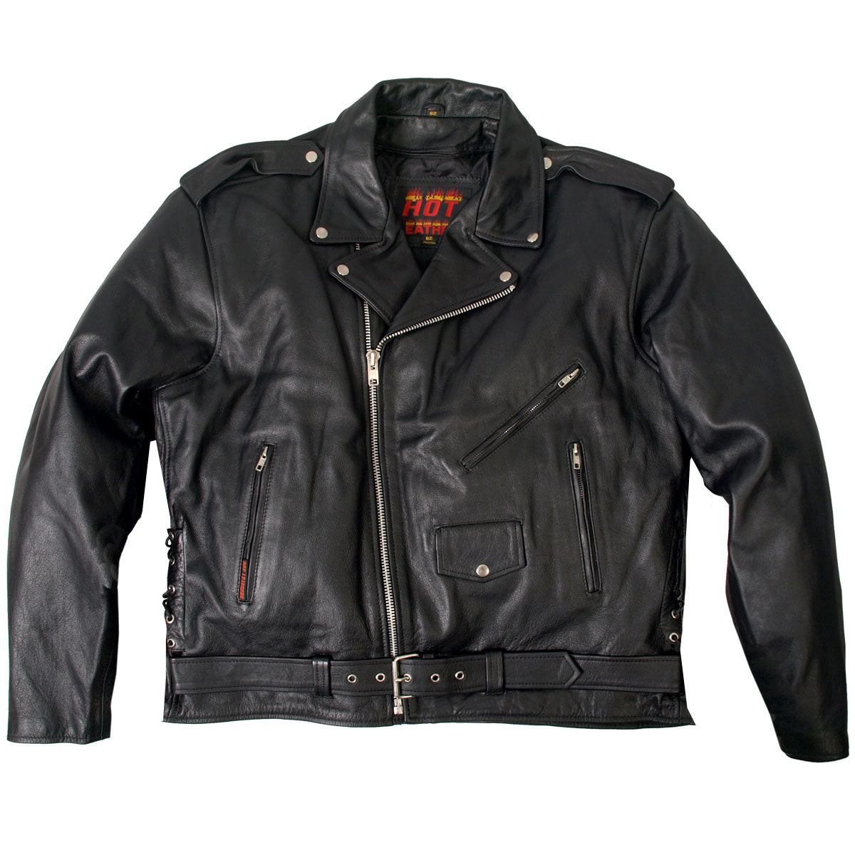 Hot Leathers Men's Old Guard Leather Motorcycle Jacket - JKM1002