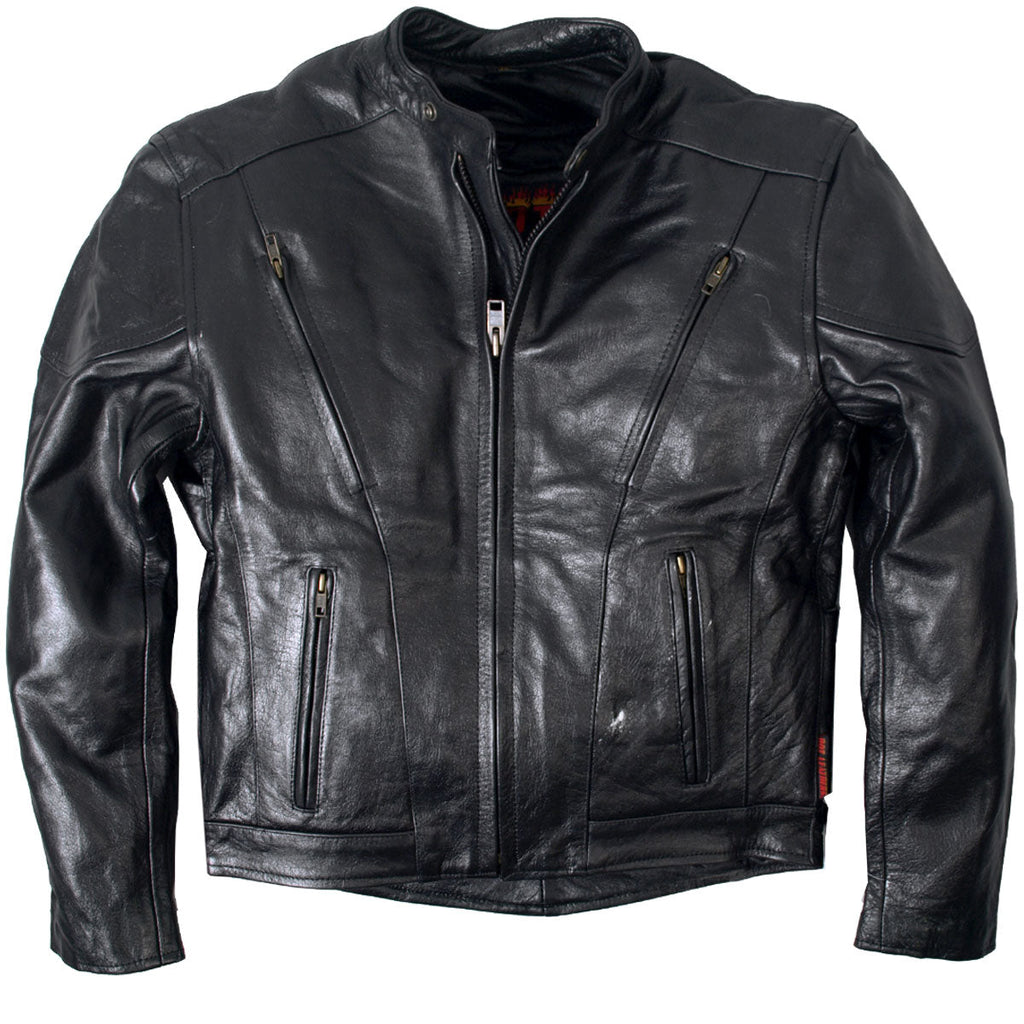 Hot Leathers Men's Iron Mile Leather Motorcycle Jacket - JKM1010