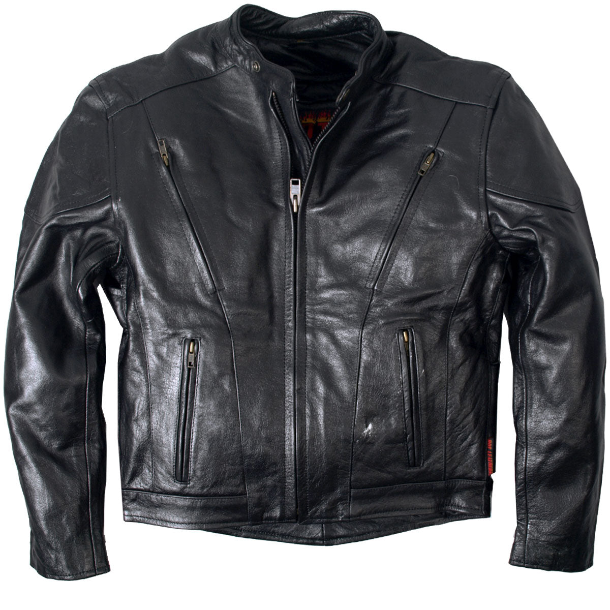Hot Leathers Men's Iron Mile Leather Motorcycle Jacket - JKM1010