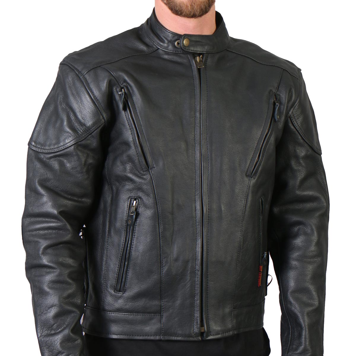 Hot Leathers Men's Iron Mile Leather Motorcycle Jacket - JKM1010