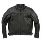 Hot Leathers Men's Crossdraft Scooter Leather Motorcycle Jacket - JKM1021