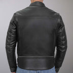 Hot Leathers Men's Crossdraft Scooter Leather Motorcycle Jacket - JKM1021