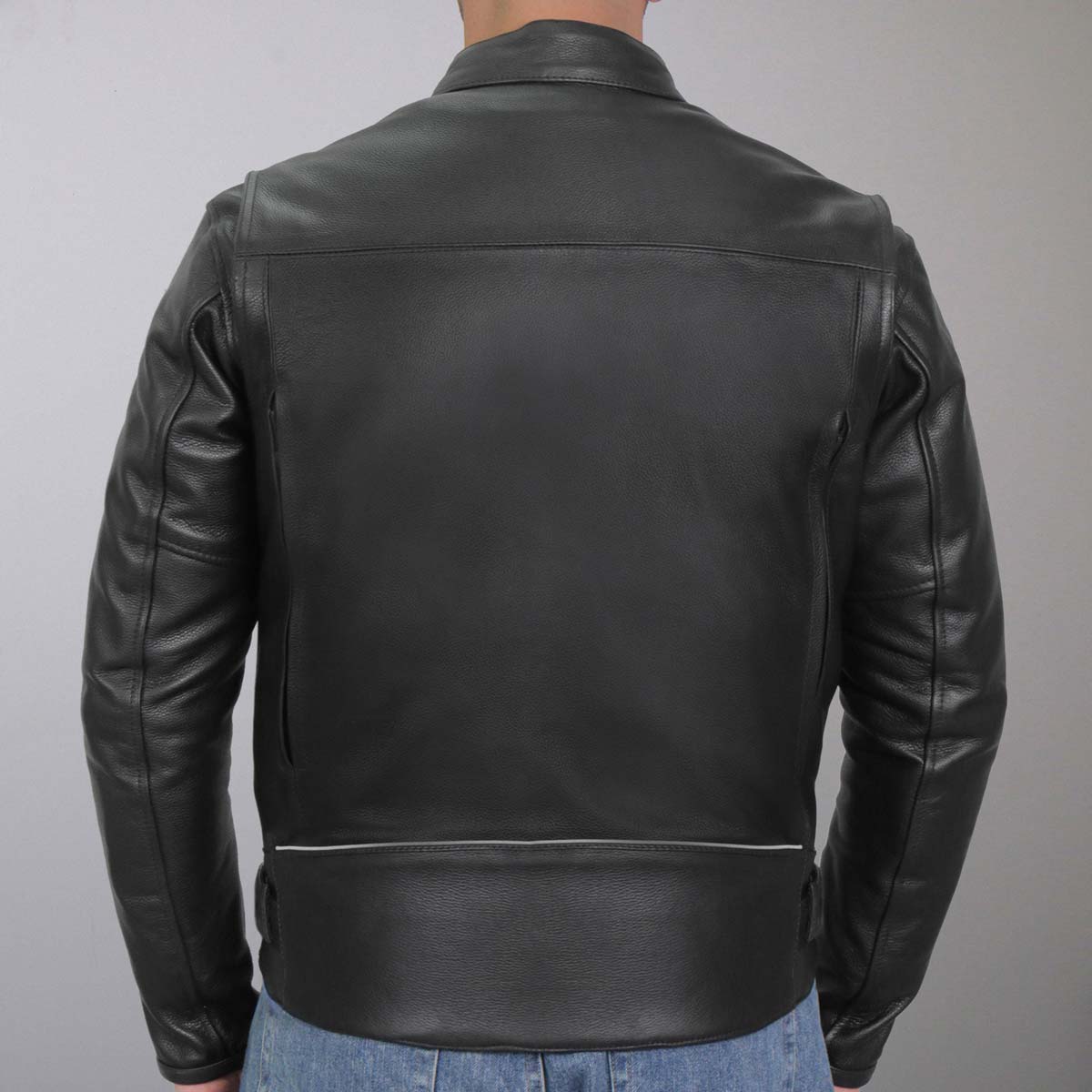 Hot Leathers Men's Crossdraft Scooter Leather Motorcycle Jacket - JKM1021