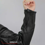 Hot Leathers Men's Crossdraft Scooter Leather Motorcycle Jacket - JKM1021