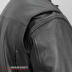 Hot Leathers Men's Crossdraft Scooter Leather Motorcycle Jacket - JKM1021