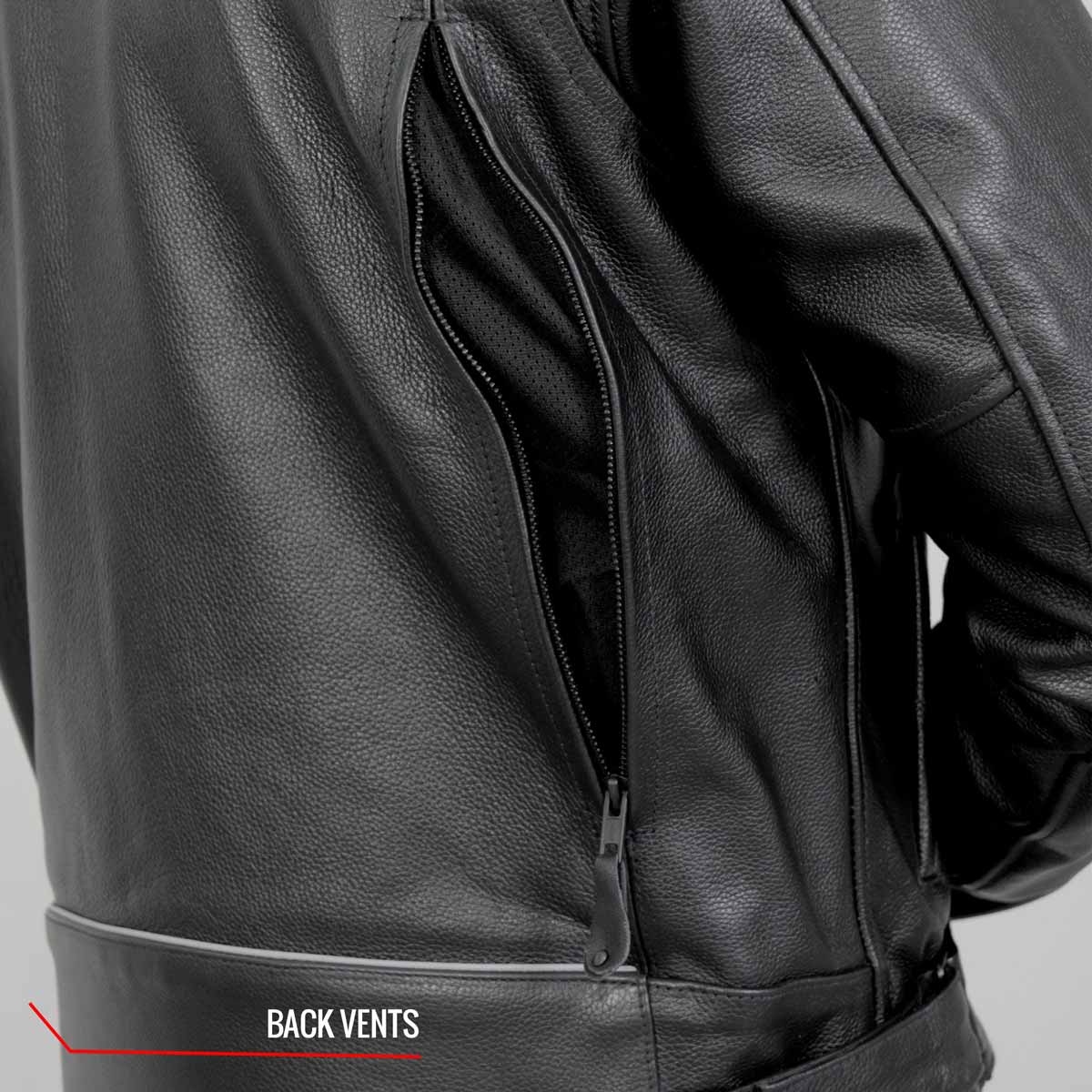 Hot Leathers Men's Crossdraft Scooter Leather Motorcycle Jacket - JKM1021