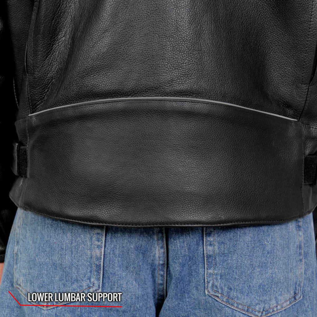 Hot Leathers Men's Crossdraft Scooter Leather Motorcycle Jacket - JKM1021