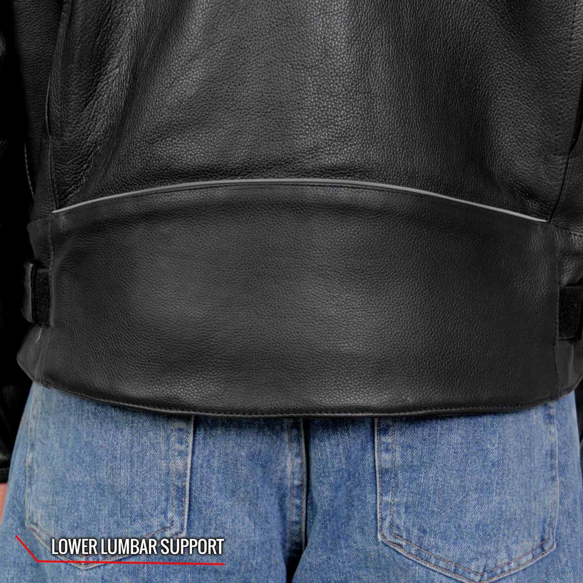 Hot Leathers Men's Crossdraft Scooter Leather Motorcycle Jacket - JKM1021