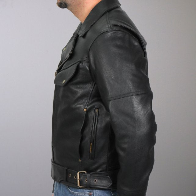 Hot Leathers Men's Ironbound Leather Motorcycle Jacket - JKM1022