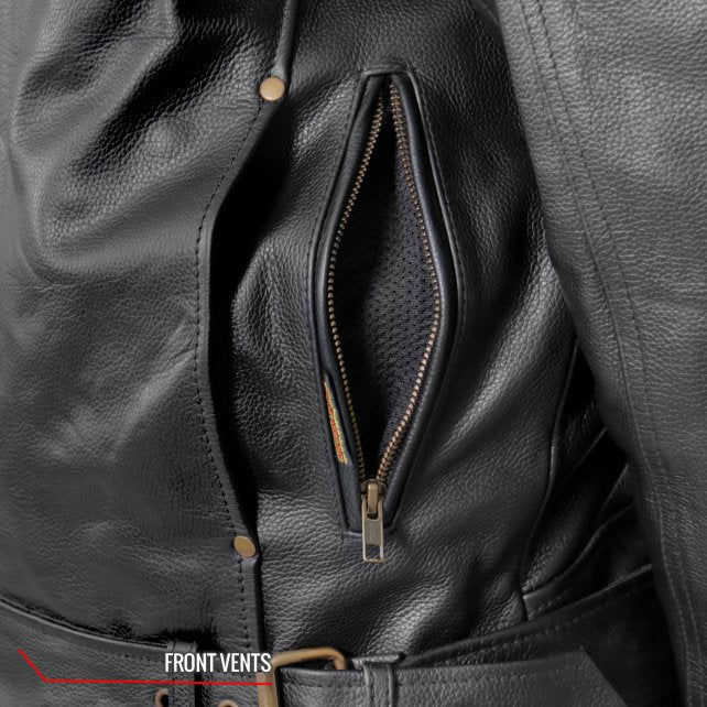 Hot Leathers Men's Ironbound Leather Motorcycle Jacket - JKM1022