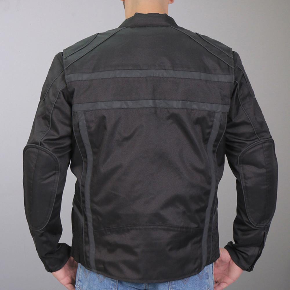 Hot Leathers Men's Signal Run Reflective Nylon Motorcycle Jacket - JKM1023