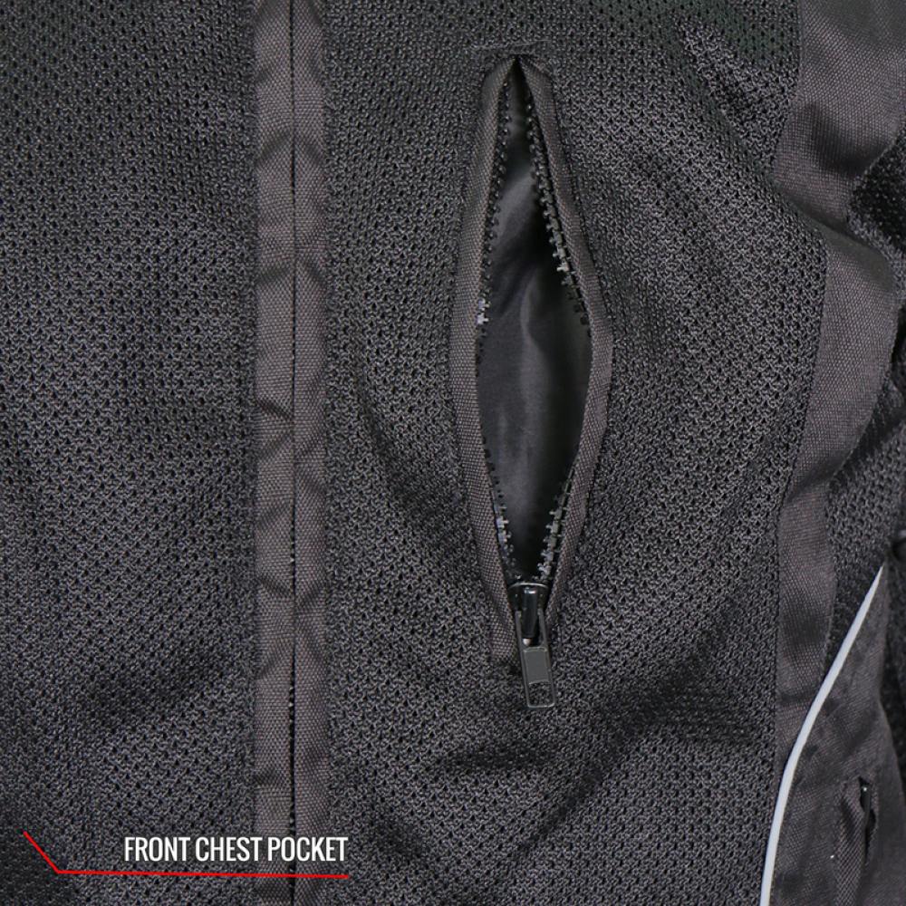 Hot Leathers Men's Air Shift Armored Mesh Motorcycle Jacket - JKM1025