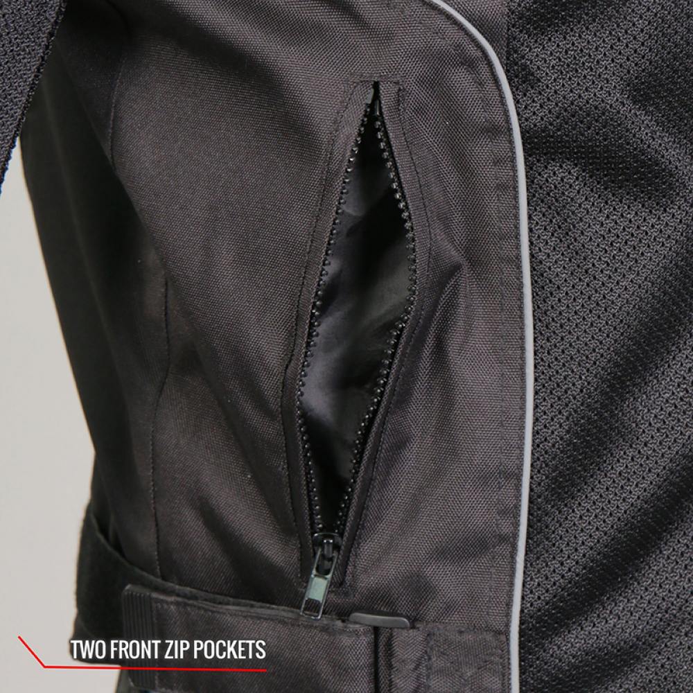 Hot Leathers Men's Air Shift Armored Mesh Motorcycle Jacket - JKM1025