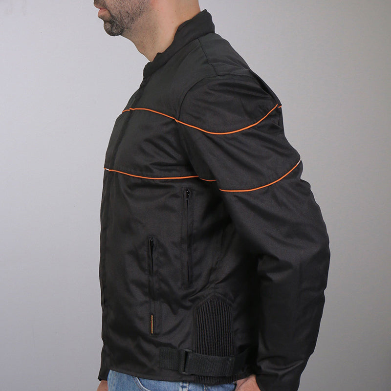 Hot Leathers Men's Signal Burn Reflective Nylon Motorcycle Jacket - JKM1026