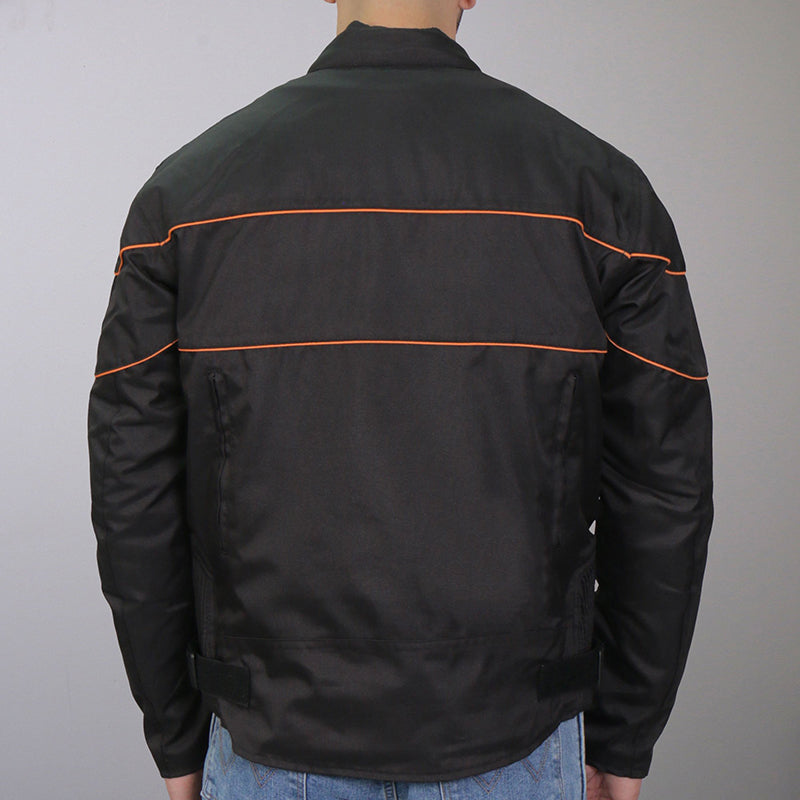 Hot Leathers Men's Signal Burn Reflective Nylon Motorcycle Jacket - JKM1026