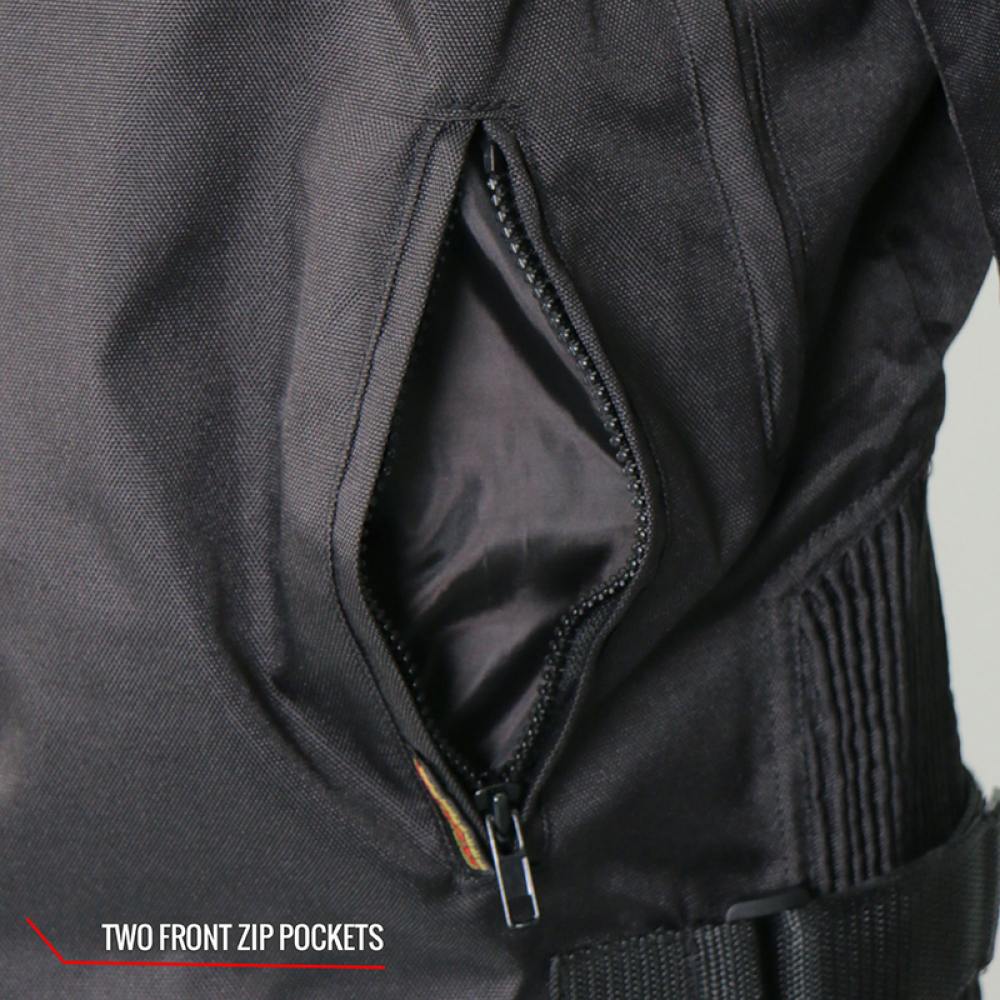 Hot Leathers Men's Signal Burn Reflective Nylon Motorcycle Jacket - JKM1026
