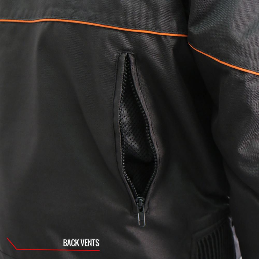 Hot Leathers Men's Signal Burn Reflective Nylon Motorcycle Jacket - JKM1026