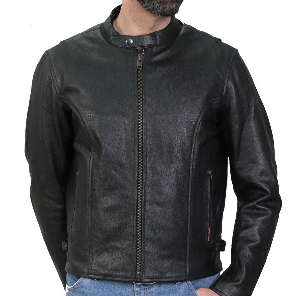 Hot Leathers Men's Cutline Leather Motorcycle Jacket - JKM1027