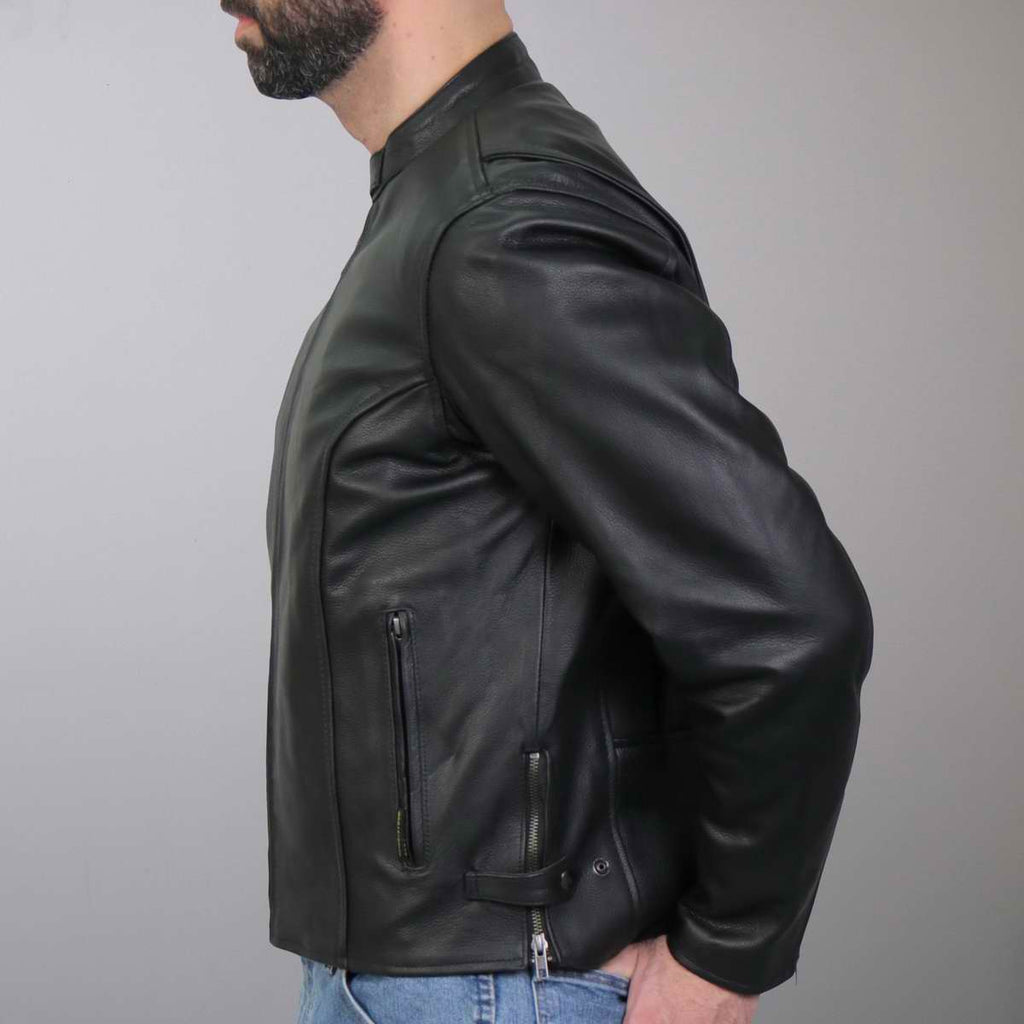 Hot Leathers Men's Cutline Leather Motorcycle Jacket - JKM1027