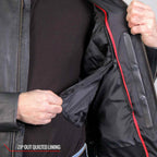 Hot Leathers Men's Cutline Leather Motorcycle Jacket - JKM1027