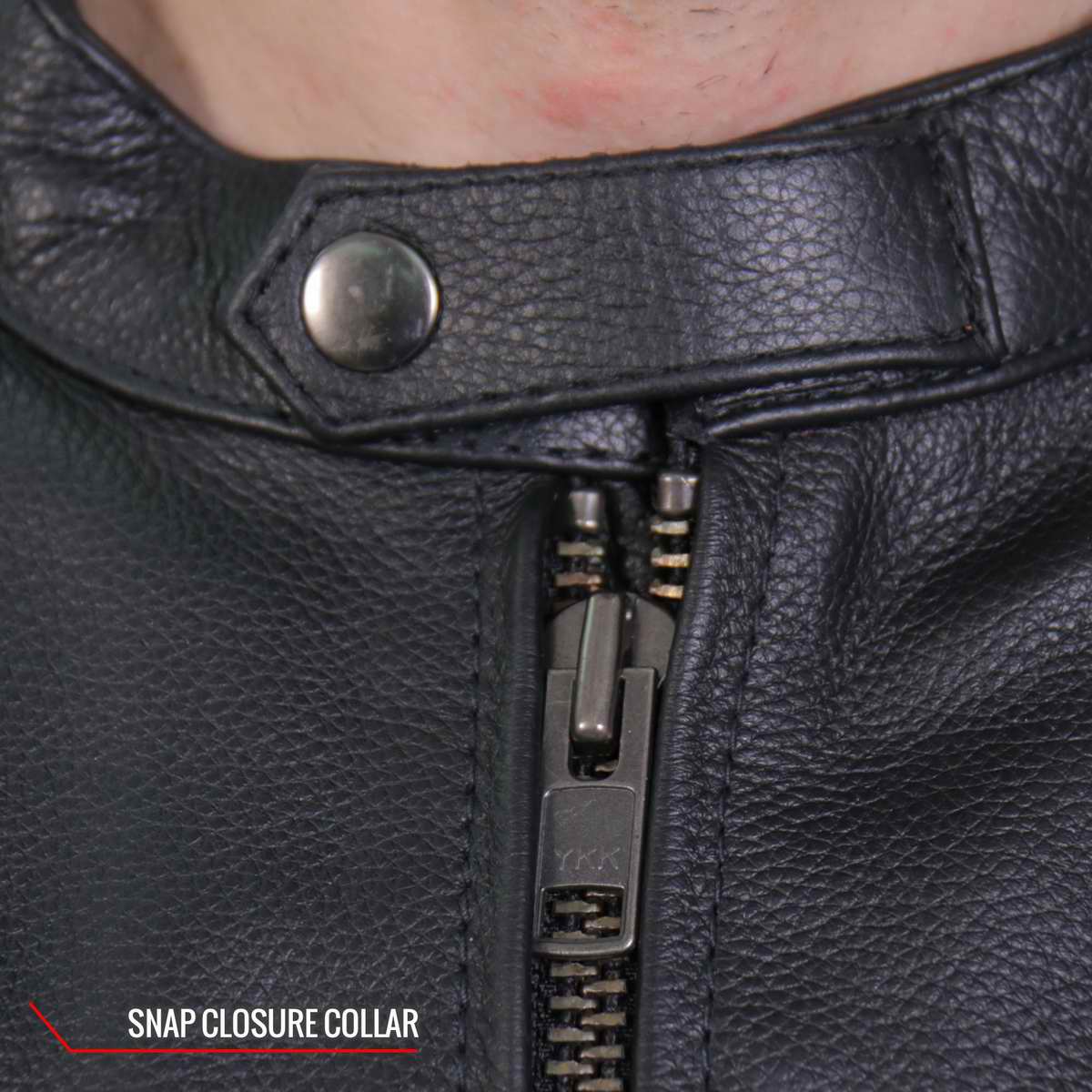 Hot Leathers Men's Cutline Leather Motorcycle Jacket - JKM1027